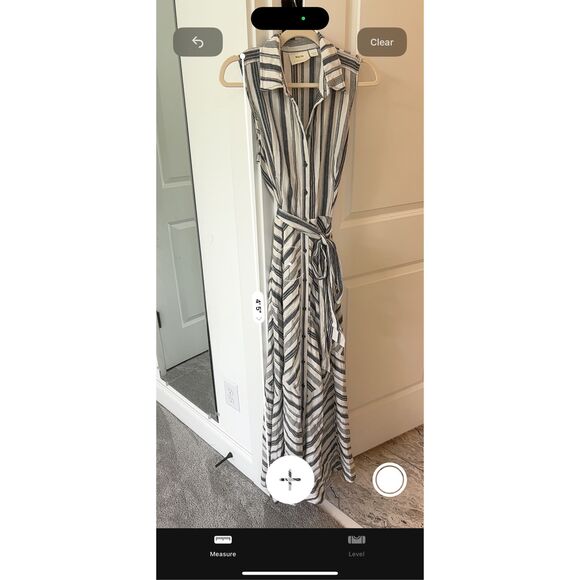 Anthropologie Chevron Maxi Dress in White and Black - Picture 6 of 10